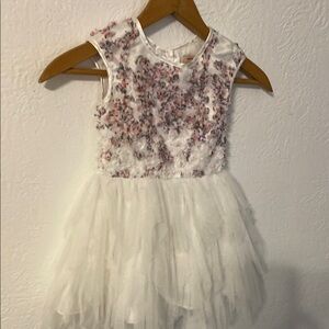 Nanette Lepore White Dress with Pink and Purple Floral Details